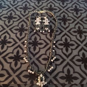 Vintage 40's costume jewelry necklace and matching earings.